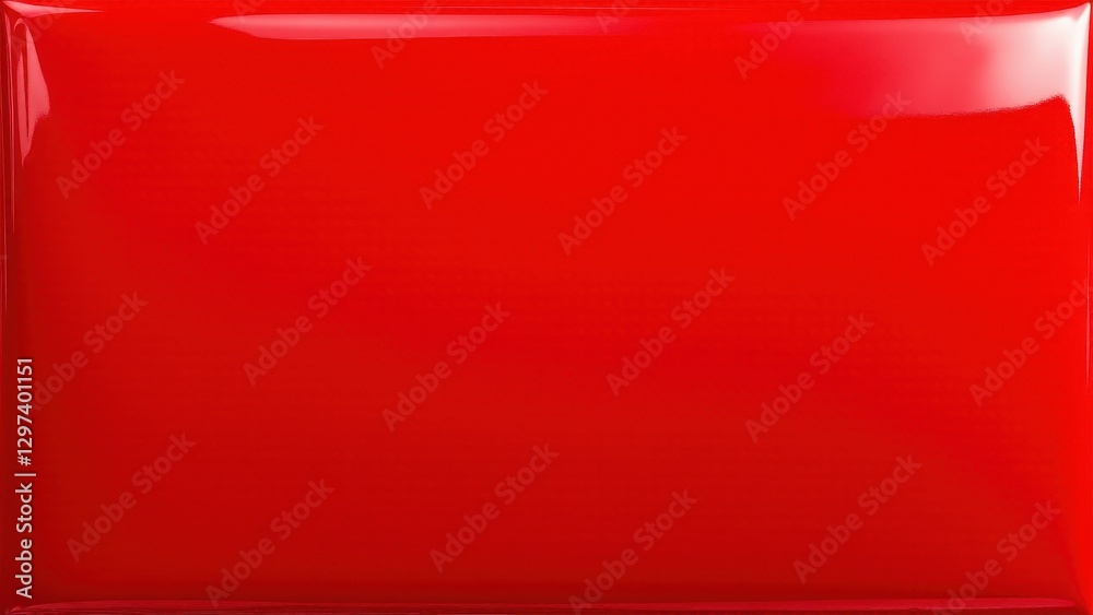 A vibrant red chrome surface with a glossy finish and smooth texture.