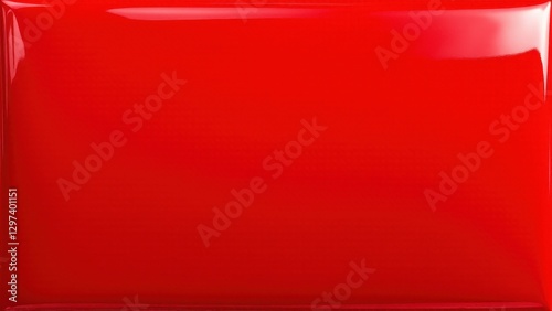 A vibrant red chrome surface with a glossy finish and smooth texture.