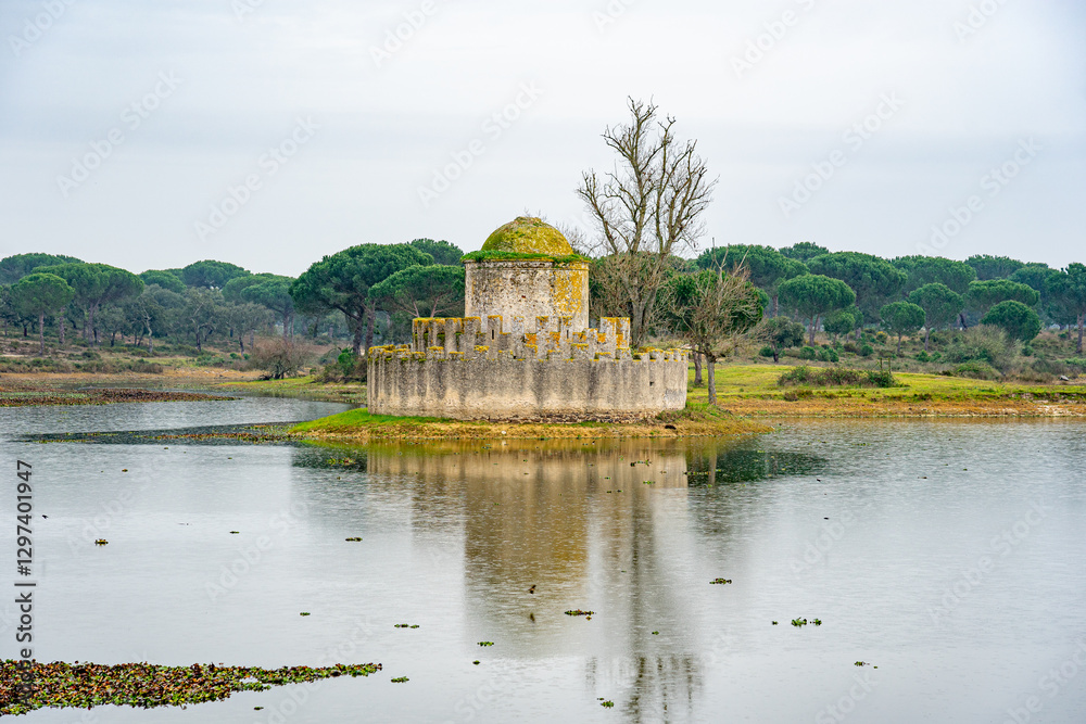 Fototapeta premium Exterior of the chapel of Santo Antonio da Ussa in the Baroque d Alva in Alcochete.