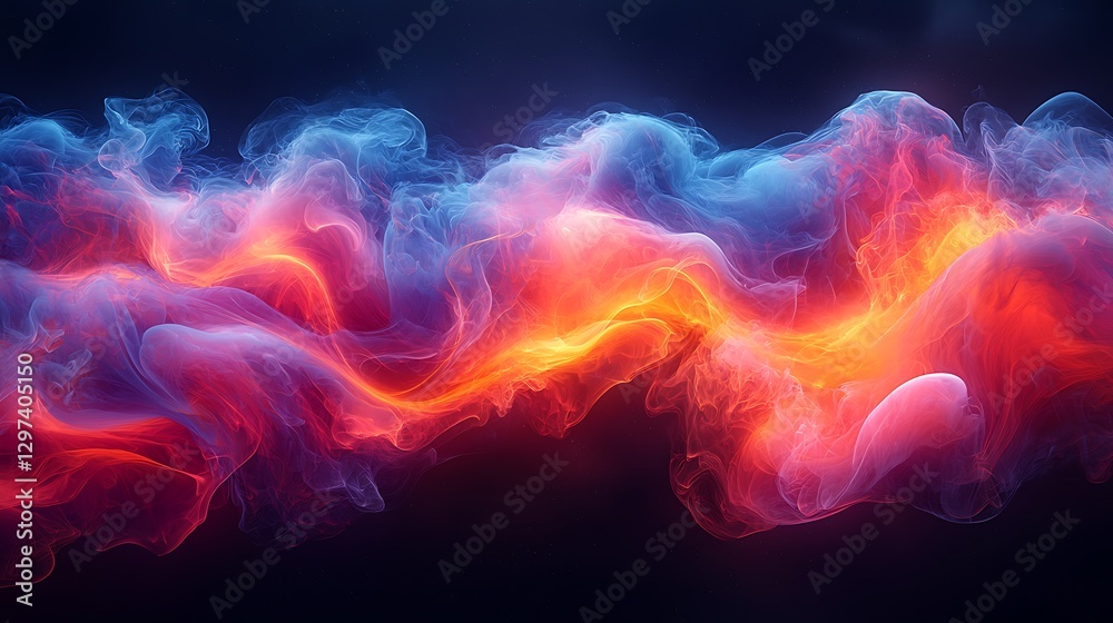Obraz premium Abstract swirling colors creating a vibrant cosmic nebula