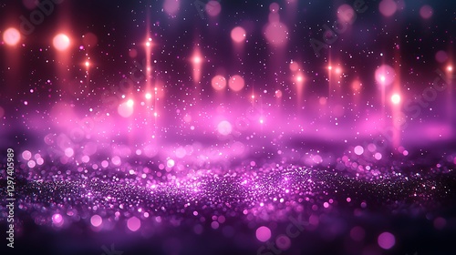 Sparkling Purple Glitter Background With Lights