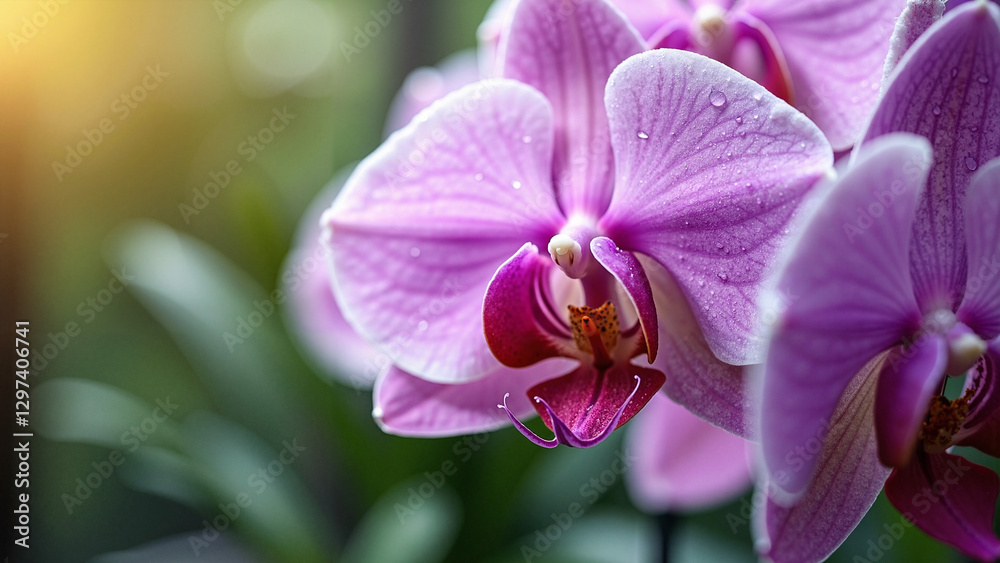 Vibrant Singing Orchids: Close-up of Lavender and Magenta Blooms for Mother's Day Cards and Floral Campaigns Vibrant Singing Orchids: Close-up of Lavender and Magenta Blooms for Mother's Day Cards and Floral Campaigns