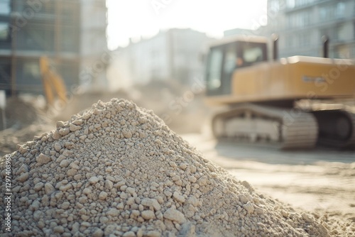 Focused View of Gravel Pile at Construction Site