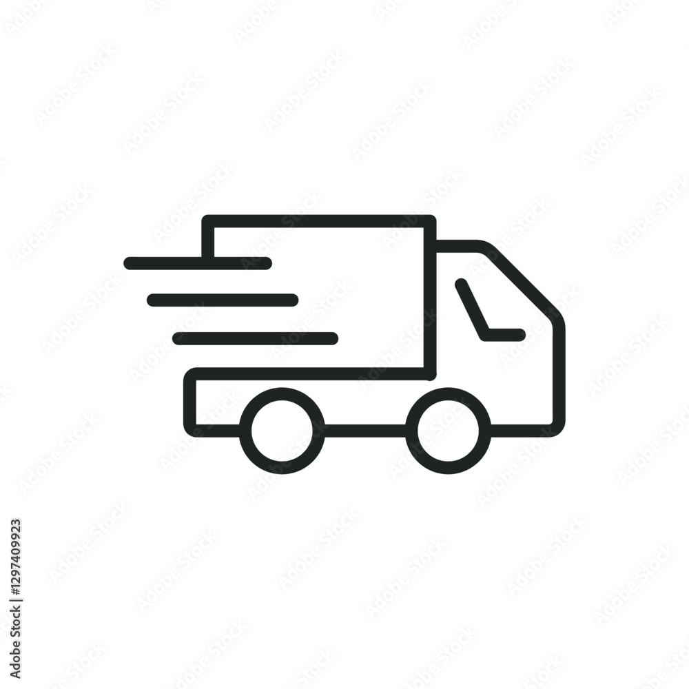 Fast truck thin line icons. Editable stroke and Perfect pixel on transparent background Fast truck thin line icons. Editable stroke and Perfect pixel on transparent background