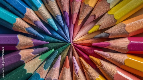 Vibrant Colorful Loop Background Created from Colored Pencils for Creative Projects photo