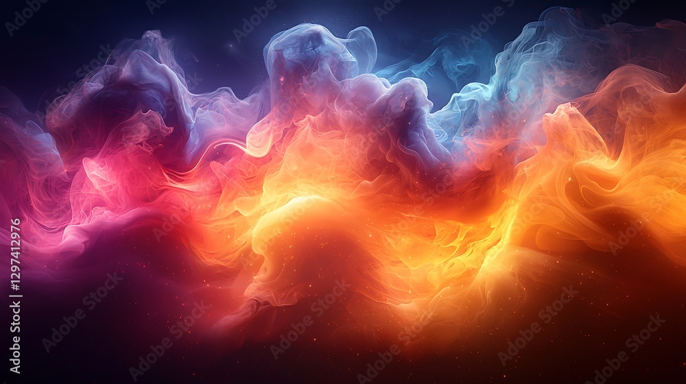 Fototapeta premium Abstract Colorful Swirling Nebula Cosmic Cloudscape