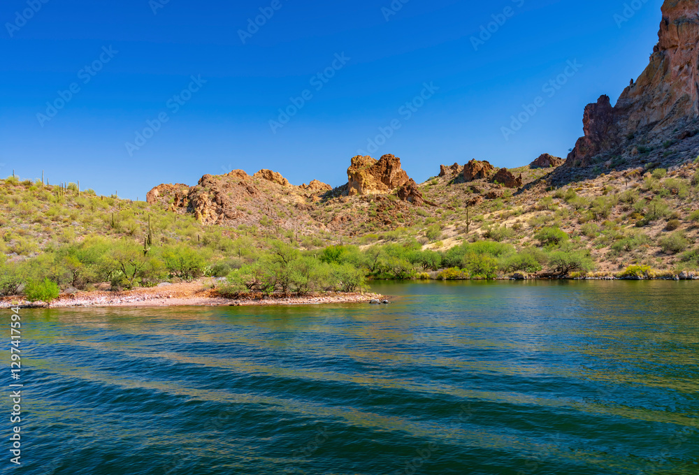 A sunny spring day on Canyon Lake near Phoenix Arizona A sunny spring day on Canyon Lake near Phoenix Arizona