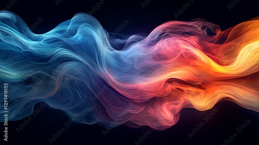 Obraz premium Abstract flowing colors blend seamlessly creating vibrant waves