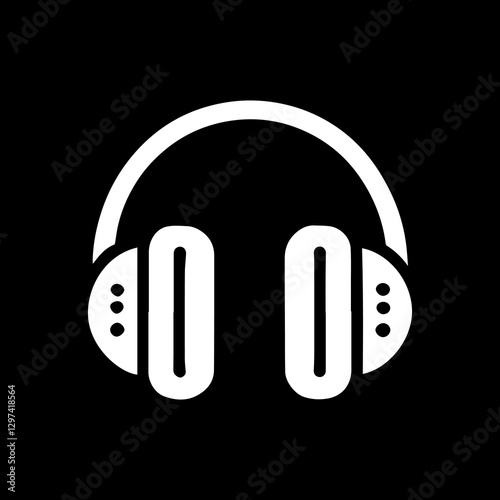 Headphones simple minimalist illustration design vector