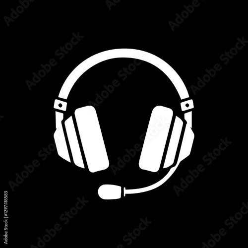 Headphones simple minimalist illustration design vector