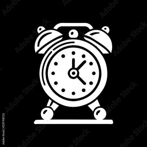 Alarm clock simple minimalist illustration design vector