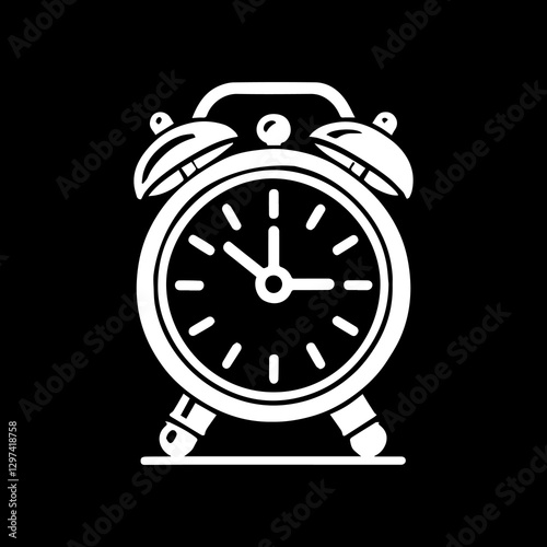 Alarm clock simple minimalist illustration design vector