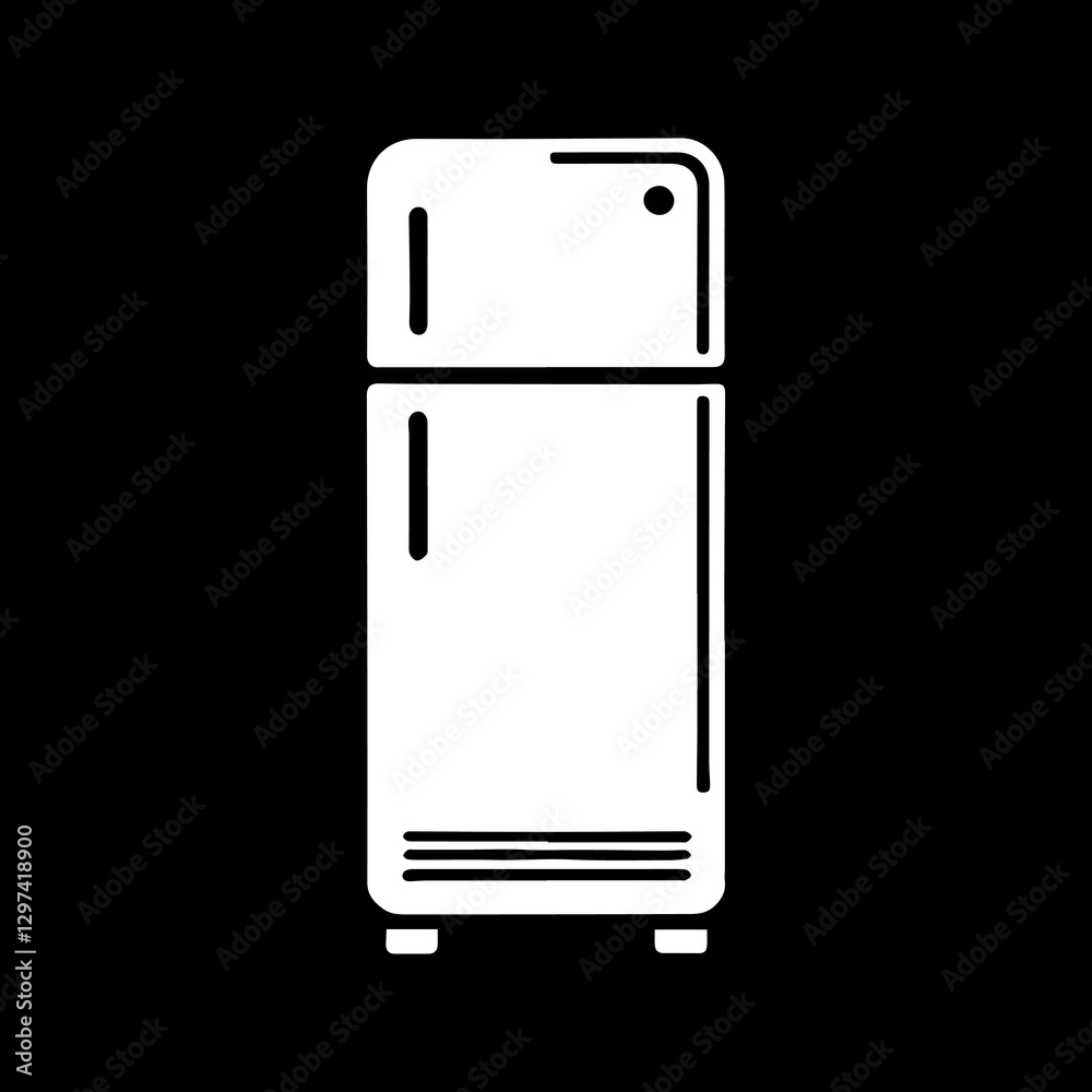 Refrigerator simple minimalist illustration design vector Refrigerator simple minimalist illustration design vector