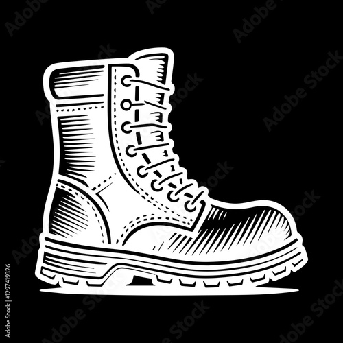 Steel-Toe Boots simple minimalist illustration design vector