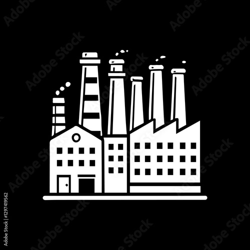Factory buildings simple minimalist illustration design vector