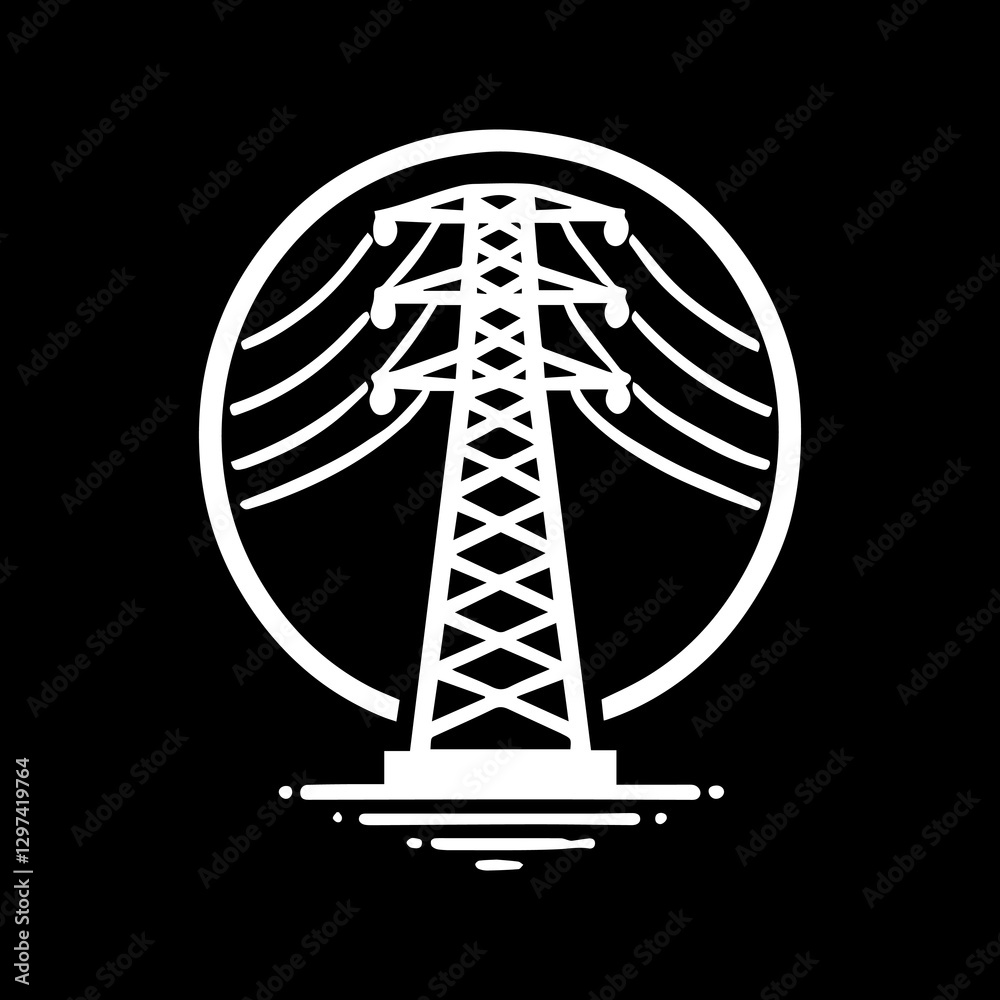 Powerlines simple minimalist illustration design vector