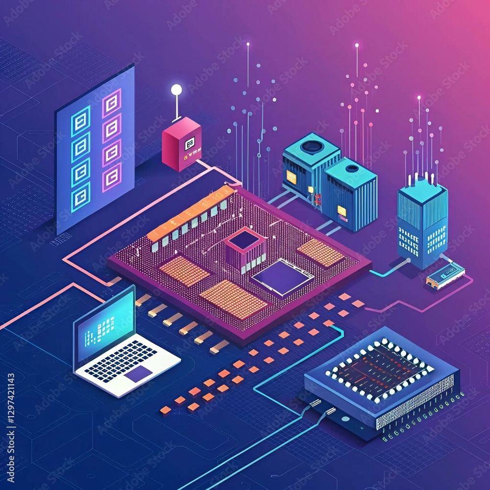 Fototapeta premium Advancing AI and IoT Integration: Revolutionizing Smart Technologies for Future Innovation