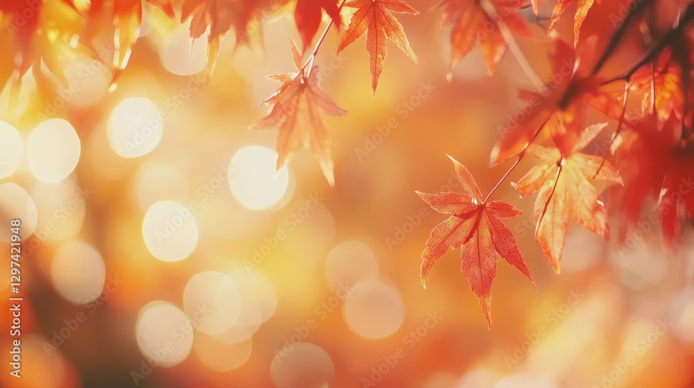 web banner design for autumn season and end year activity with red and yellow maple leaves with soft focus light and bokeh background web banner design for autumn season and end year activity with red and yellow maple leaves with soft focus light and bokeh background