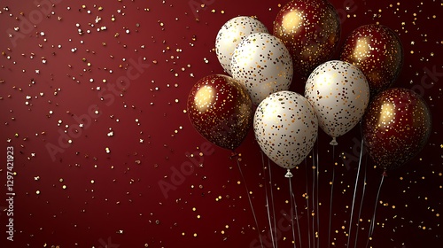 Festive Balloons and Confetti Celebration Decor