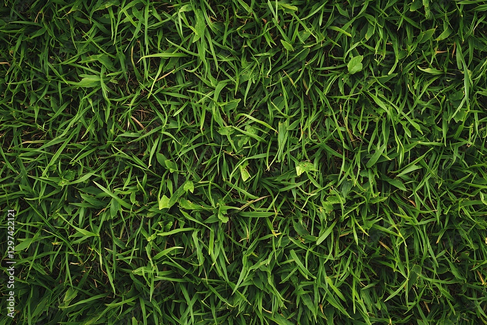 A highly detailed, photorealistic top view of lush green grass, showcasing a vibrant and textured natural surface, perfect for nature-related projects or backgrounds. A highly detailed, photorealistic top view of lush green grass, showcasing a vibrant and textured natural surface, perfect for nature-related projects or backgrounds.