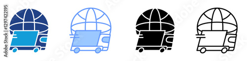 shipping icon set multiple style collection