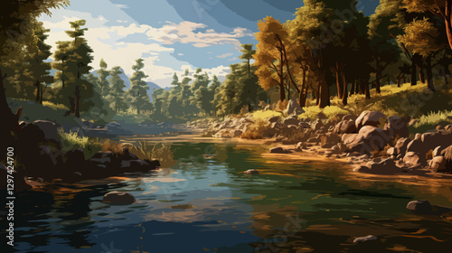 Freshwater river bank