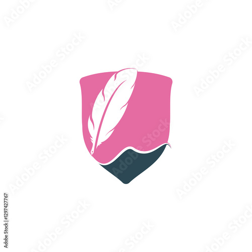 Feather Quill symbol vector design. Education and publication logo concept.