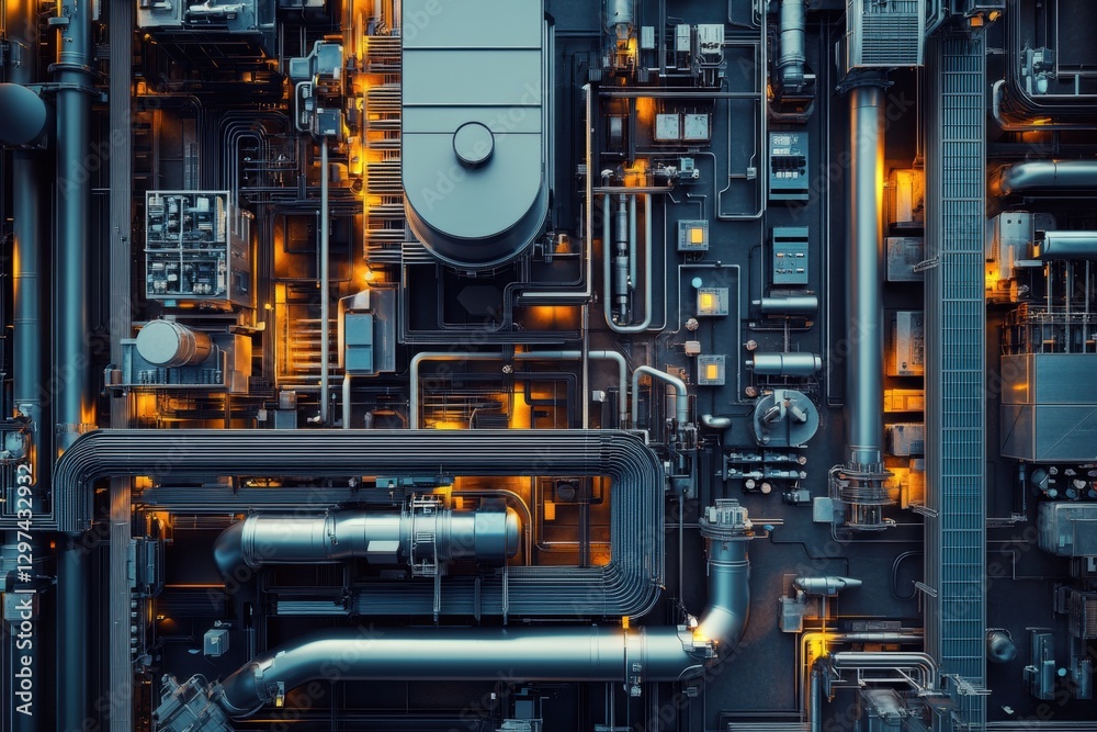 Fototapeta premium Minimalistic Industrial Automation Visual Representation