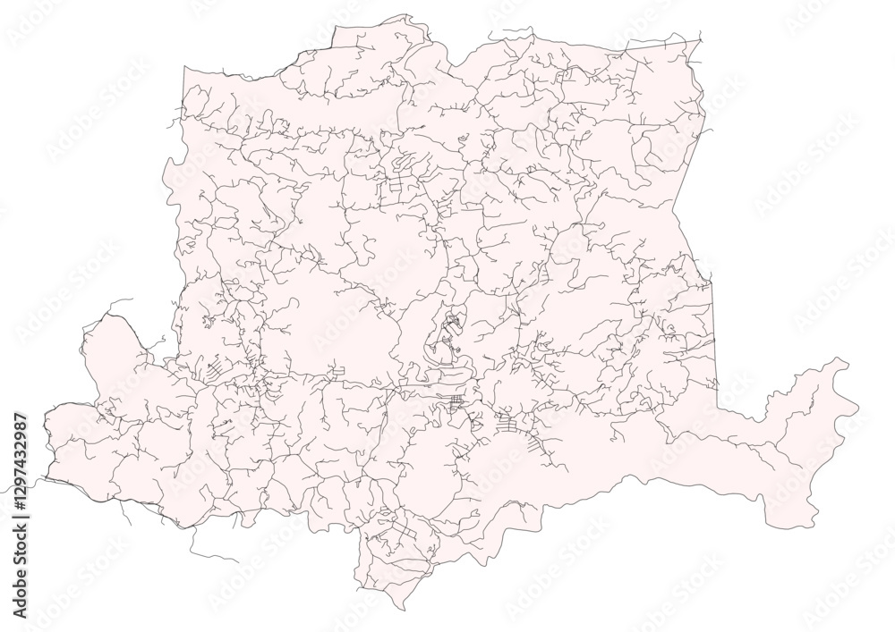 Fototapeta premium vector map of highways in the barceloneta town of puerto rico with pink and black colors