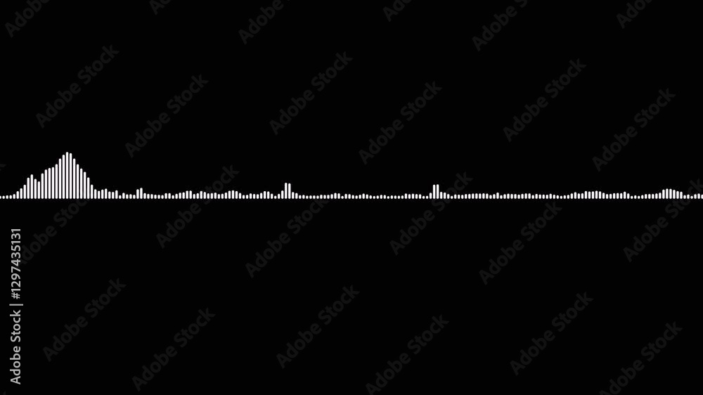 Audio waveform equalizer on black background loop animation. 4K Video Animation. Minimalist wave form Audio. soundtrack wave equalizer. A strange vibration of the bands.