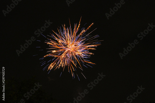 A huge firework display lit up the night sky