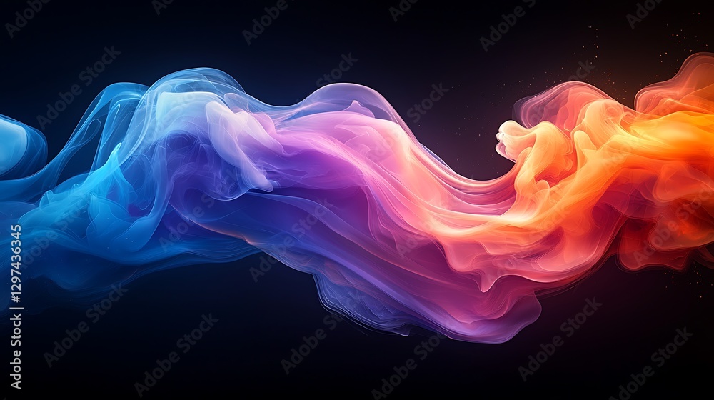 Abstract Colorful Swirling Smoke Wave Design Abstract Colorful Swirling Smoke Wave Design