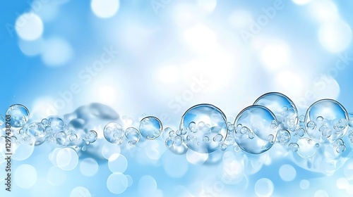 Wallpaper Mural Air Bubbles Floating in Clear Blue Water Torontodigital.ca