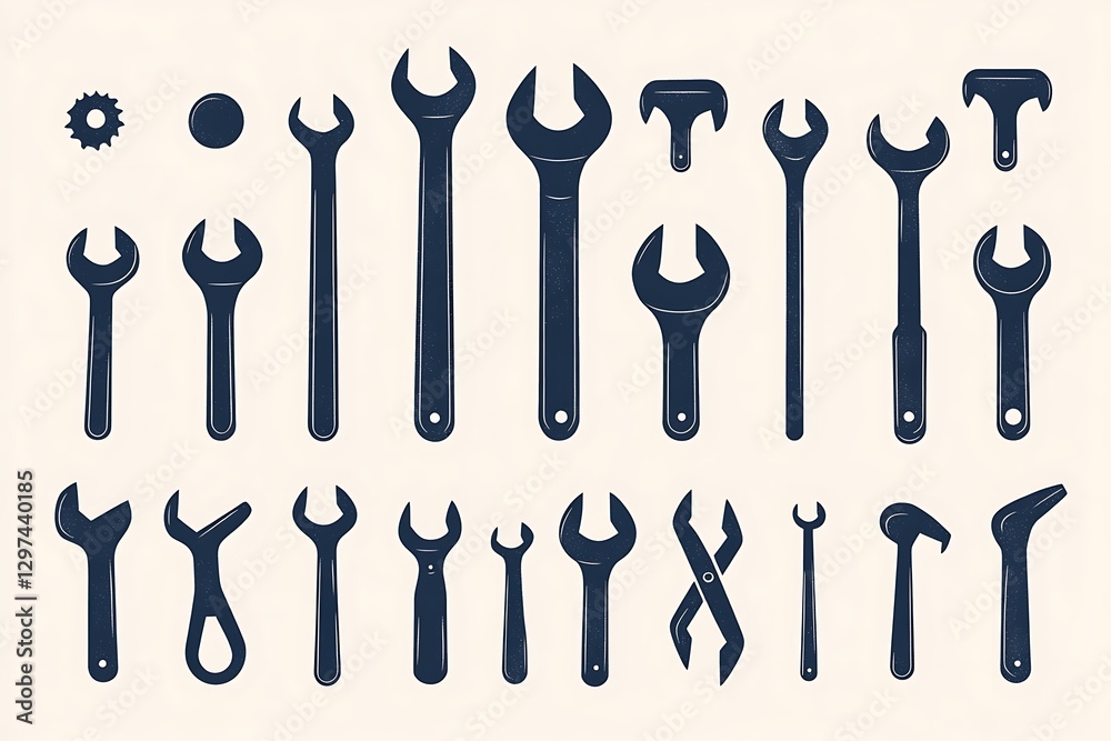 Assorted Wrenches Vector Illustration