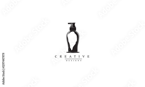 Shaving foam bottle vector black icon white background