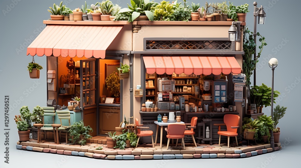 Charming Miniature Coffee Shop: A Whimsical Oasis Charming Miniature Coffee Shop: A Whimsical Oasis