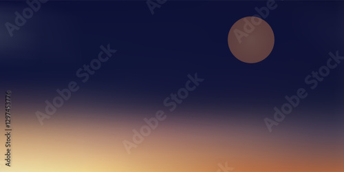 Sky Night,Ramadan Kareem Background with Crescent moon,Star with twilight dusk Sky,Vector Greeting festive for symbolic of Muslim culture ,Eid Mubarak,Eid al adha,Eid al fitr,Islamic new year,Muharram