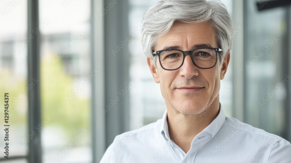 Fototapeta premium Psychologist Portrait: Warm Expression, Soft Lighting 