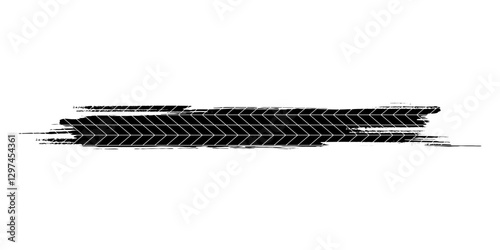 Auto tire tread grunge element. Car and motorcycle tire pattern, wheel tyre tread track. Black tyre print.
