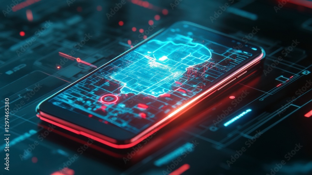 Global Connection: A cutting-edge smartphone illuminates with a network map, symbolizing worldwide communication and technological innovation Global Connection: A cutting-edge smartphone illuminates with a network map, symbolizing worldwide communication and technological innovation