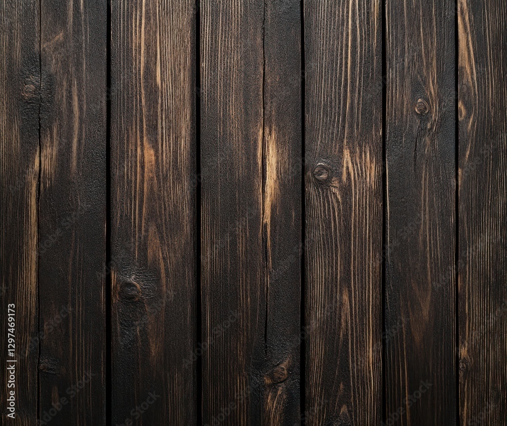 Naklejka premium Dark brown wooden background with a rough wood texture for photo backdrops