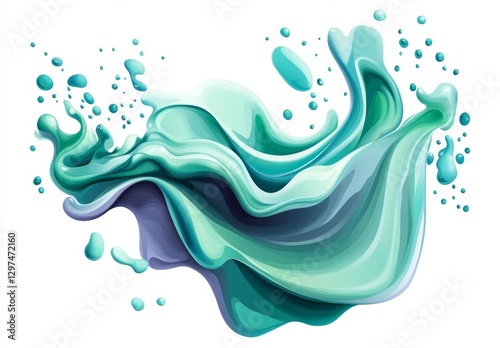 Abstract Liquid Splashing on White Background photo