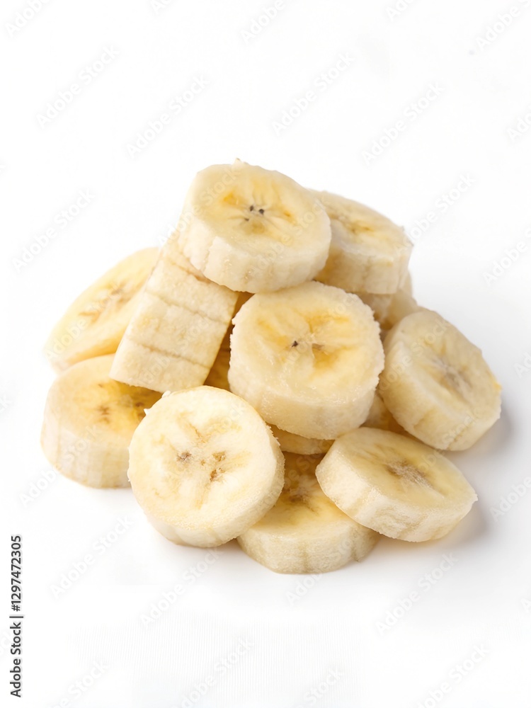 A Delicious Pile of Freshly Sliced Bananas Ready to Eat A Delicious Pile of Freshly Sliced Bananas Ready to Eat