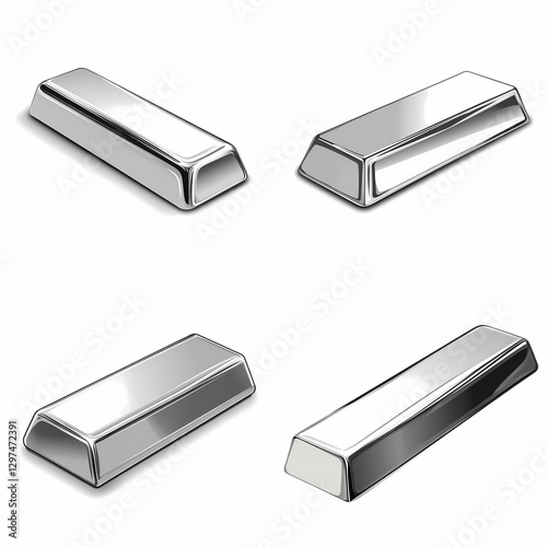 Polished platinum bars with reflective finish, showcasing elegance and luxury