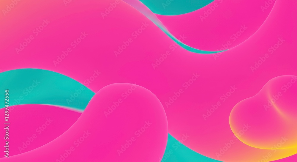 Abstract Flowing Forms: A vibrant composition of abstract, flowing forms in a gradient of pink, teal, and yellow, creating a dynamic and visually striking design. Abstract Flowing Forms: A vibrant composition of abstract, flowing forms in a gradient of pink, teal, and yellow, creating a dynamic and visually striking design.