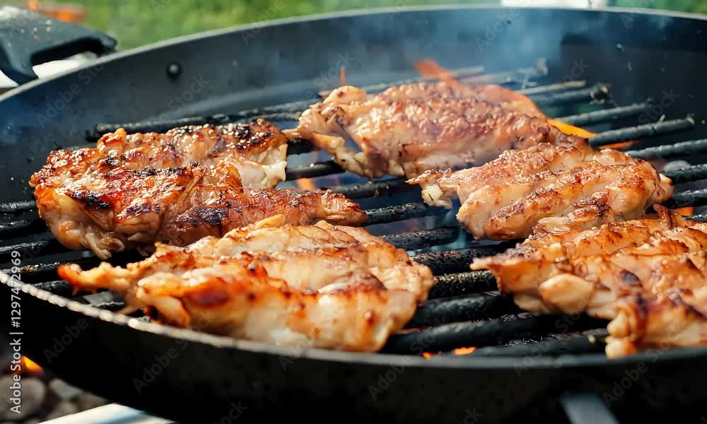 chicken on the grill