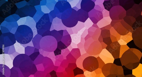 Abstract Multicolor Circles: A vibrant and dynamic abstract pattern composed of overlapping circles in a wide spectrum of colors, creating a sense of depth, movement, and visual interest.