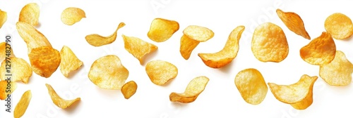 Crispy Potato Chips Falling photo