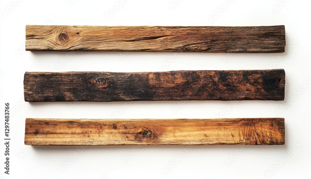 Rustic Wood Planks on White Rustic Wood Planks on White
