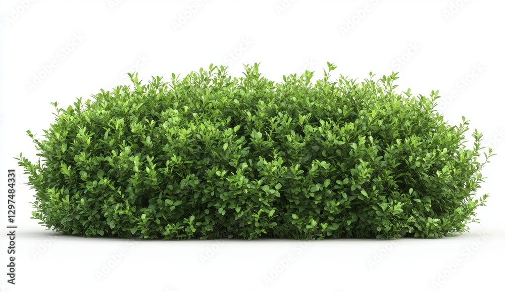 Lush Green Bush Isolated View Lush Green Bush Isolated View
